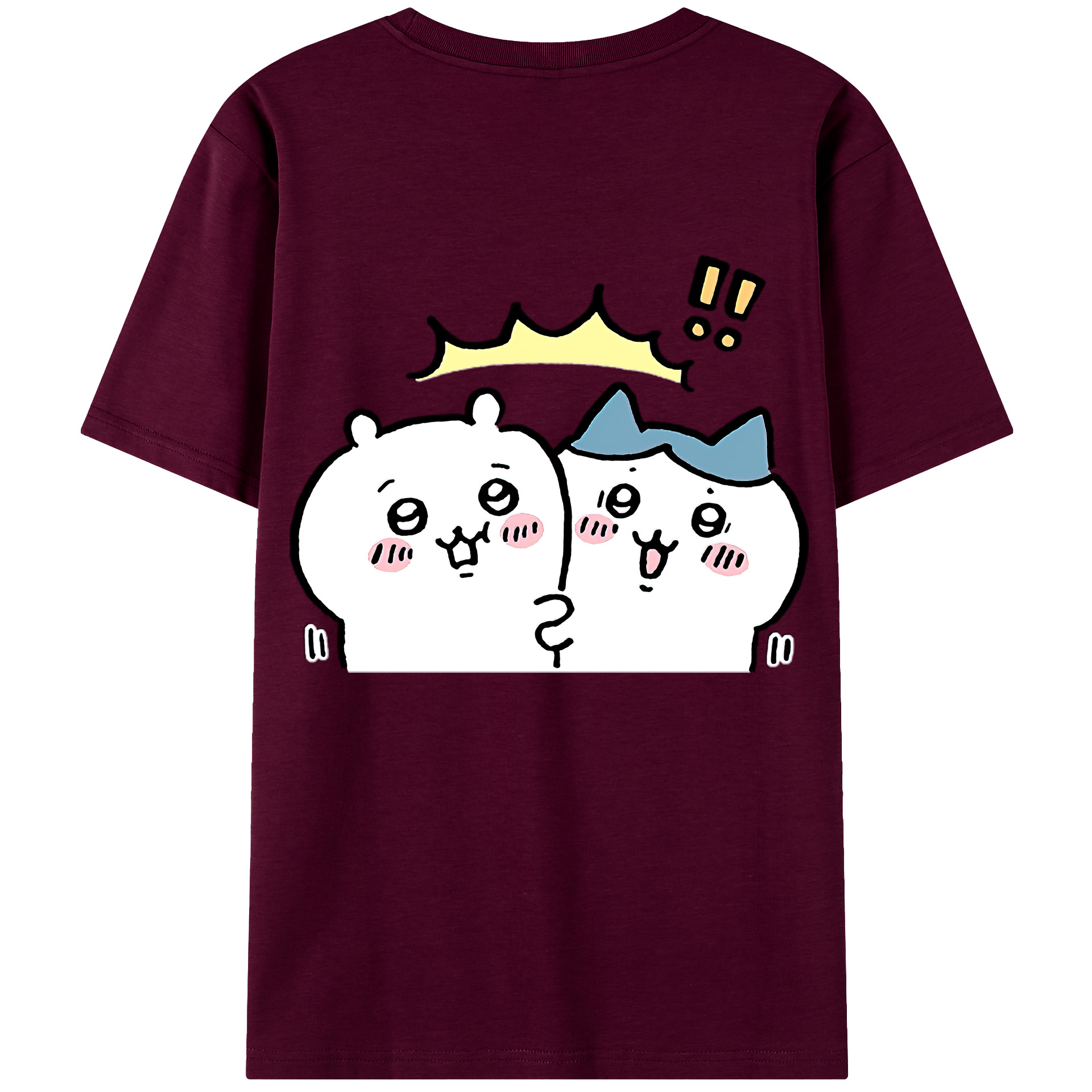 （画像用） ちいかわ ハチワレ Chii-kawa hachiware レディース半袖Tシャツ(バックプリント)